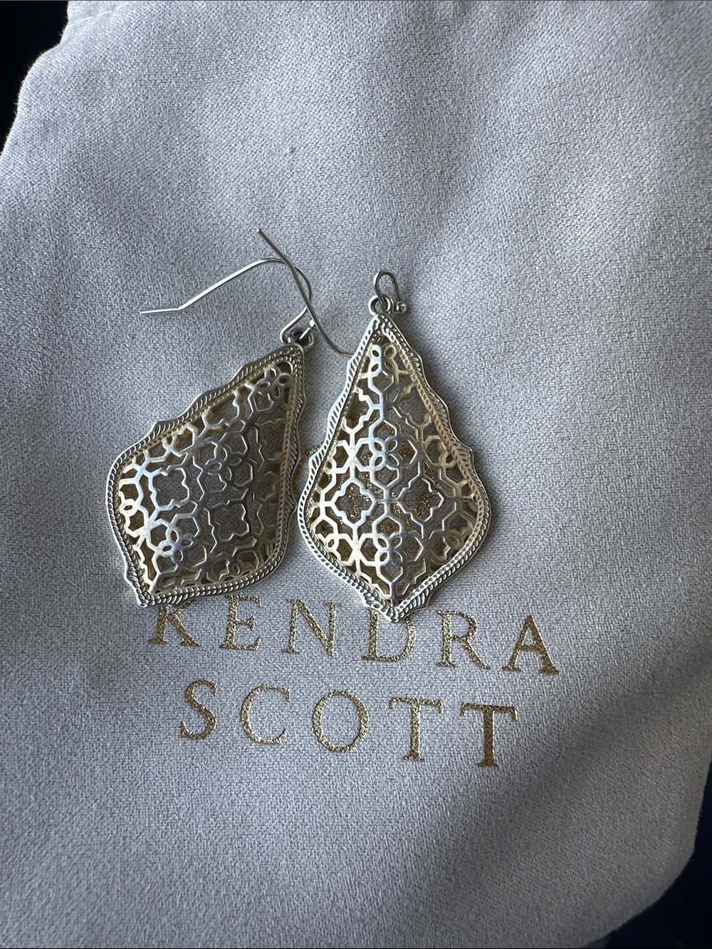 Kendra Scott Gold Filigree Drop Earrings